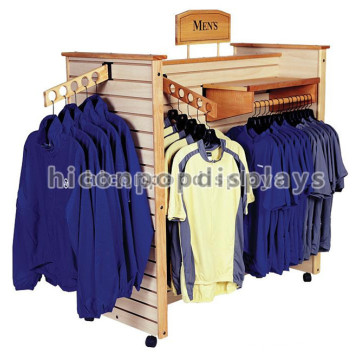 Buy Cheap Knock Down Package Garment Retail Store Display Strong Slatwall Wood Retail Clothing Display Rack